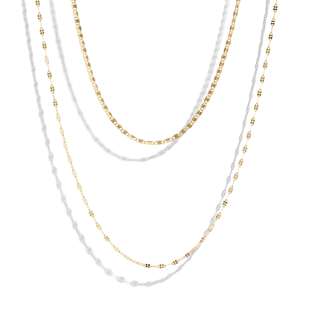 THE ELEGANT NECKLACE STACK - 18k gold plated