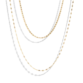 THE ELEGANT NECKLACE STACK - 18k gold plated