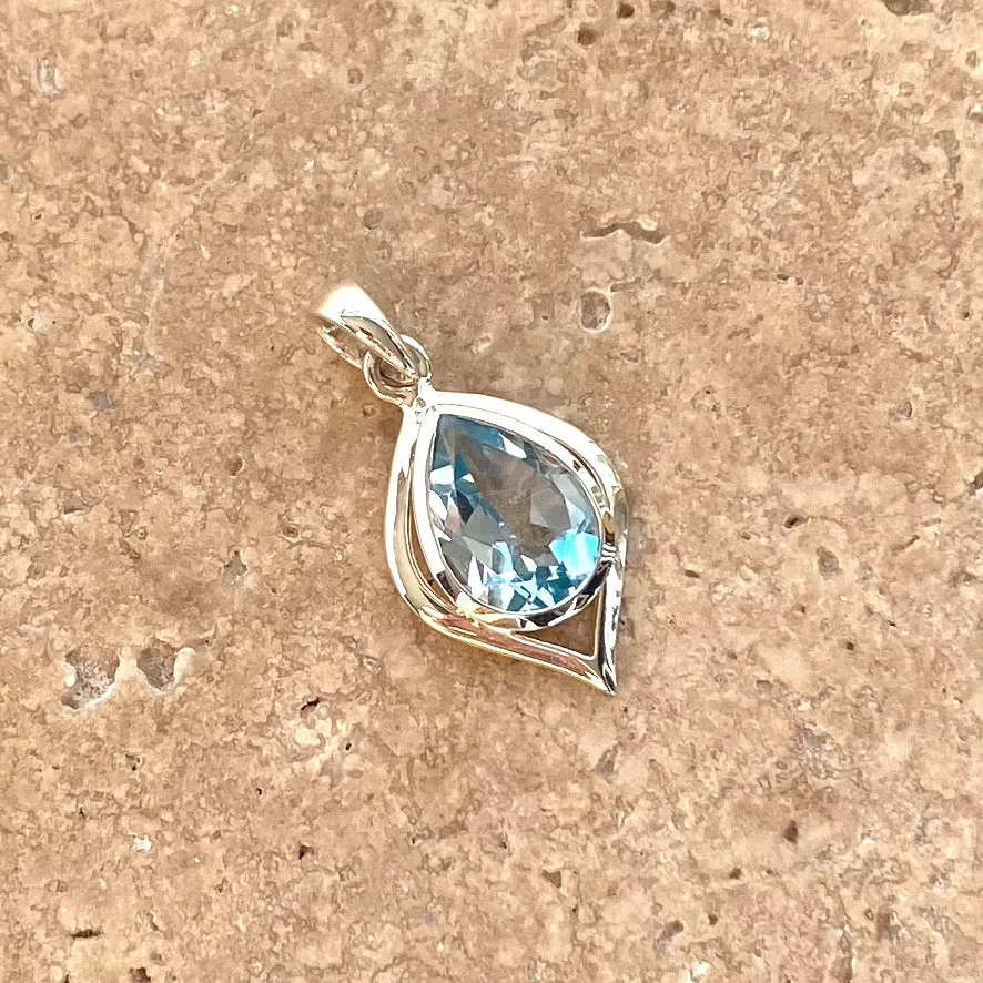 Topaz Contemporary Teardrop Pendant - Ciara