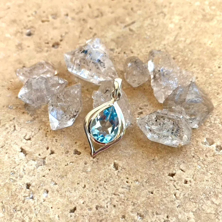 Topaz Contemporary Teardrop Pendant - Ciara