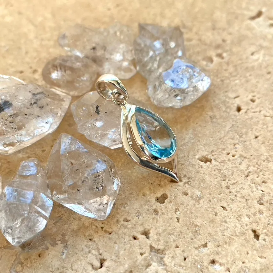 Topaz Contemporary Teardrop Pendant - Ciara