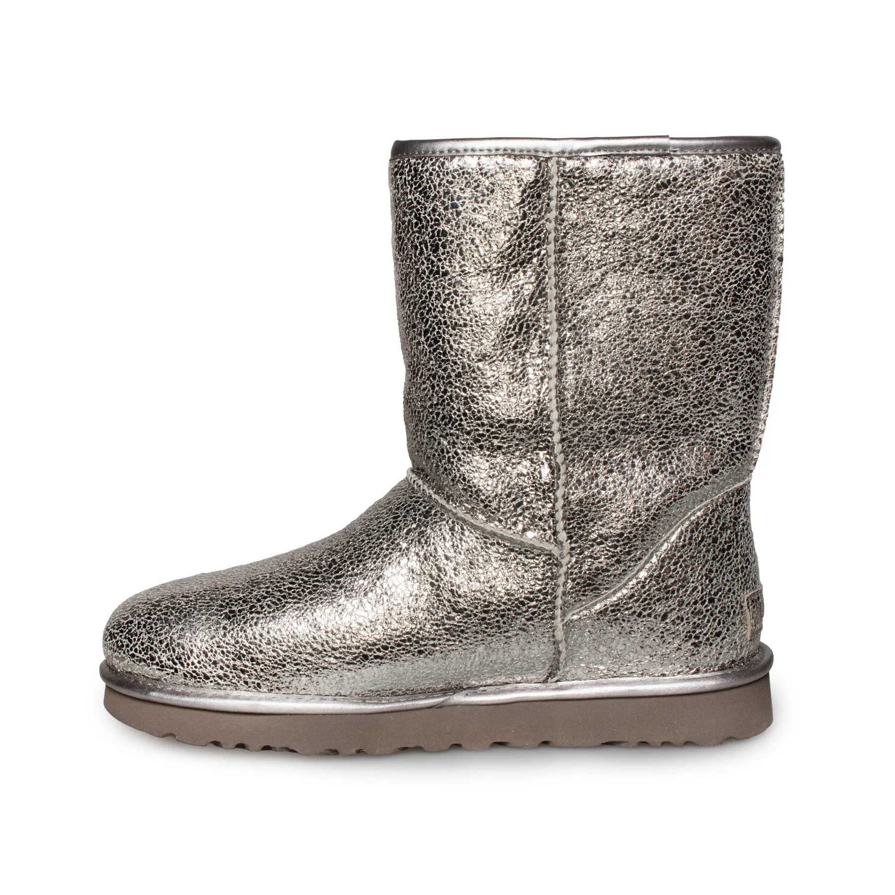 UGG Classic Short Metallic Sparkle Gunmetal Boots - Women's