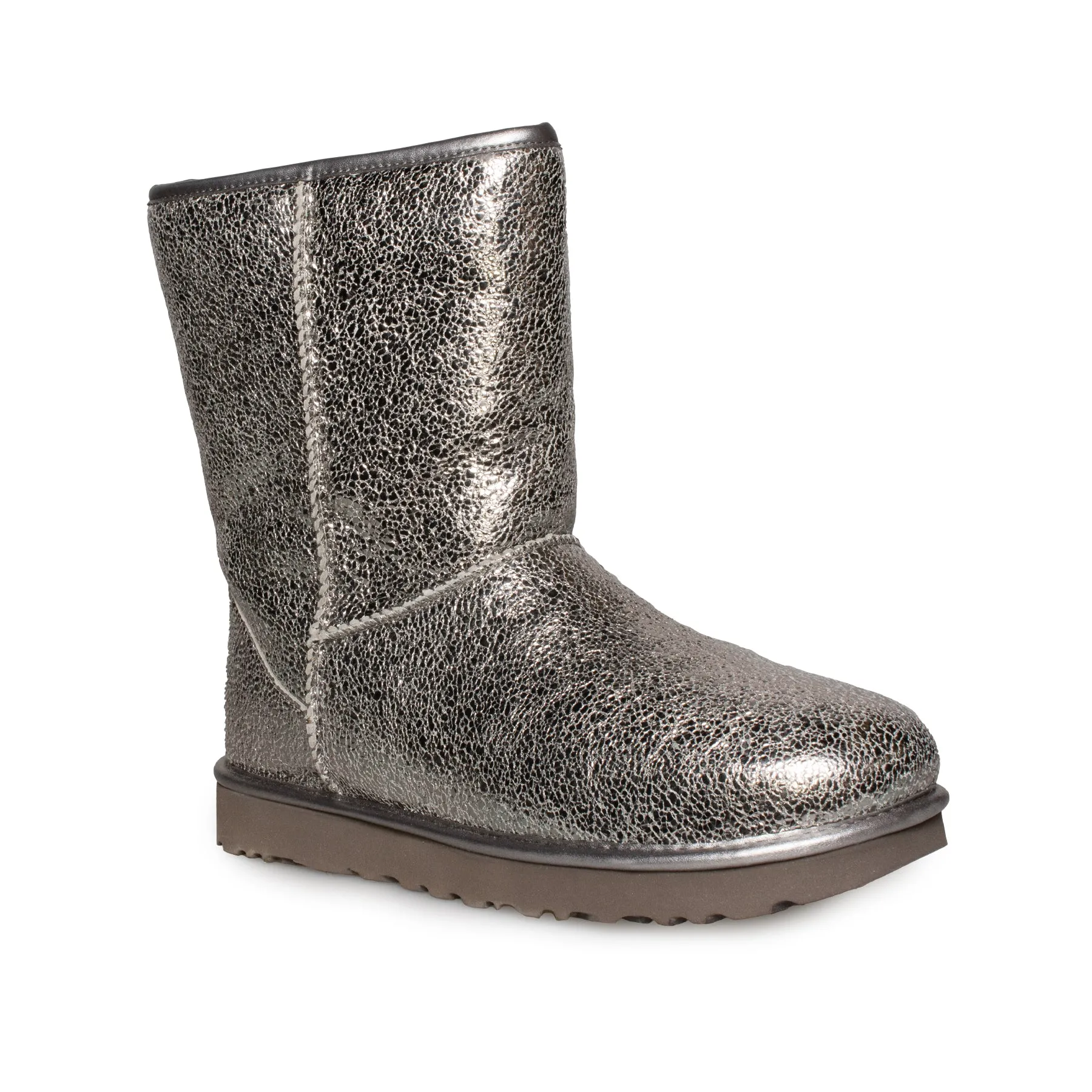 UGG Classic Short Metallic Sparkle Gunmetal Boots - Women's