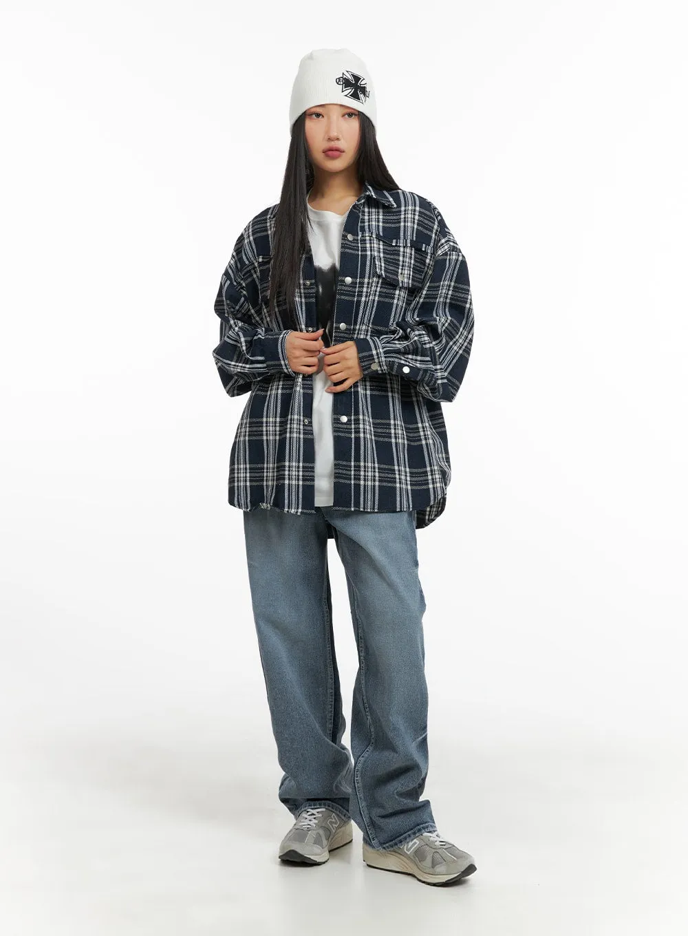 Unisex Plaid Flannel Shirt CM418