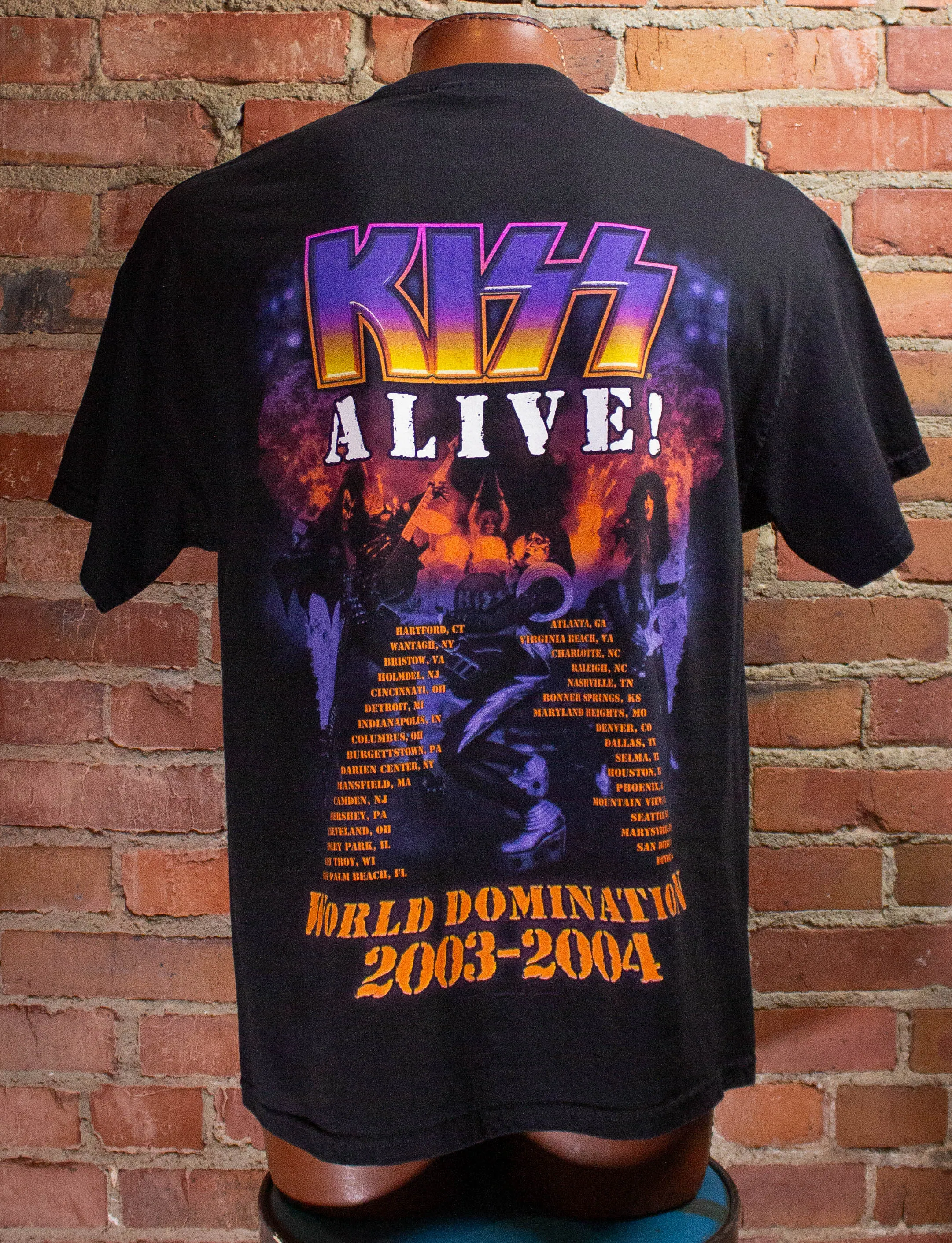 Vintage KISS World Domination Concert T-Shirt 2003-2004 L