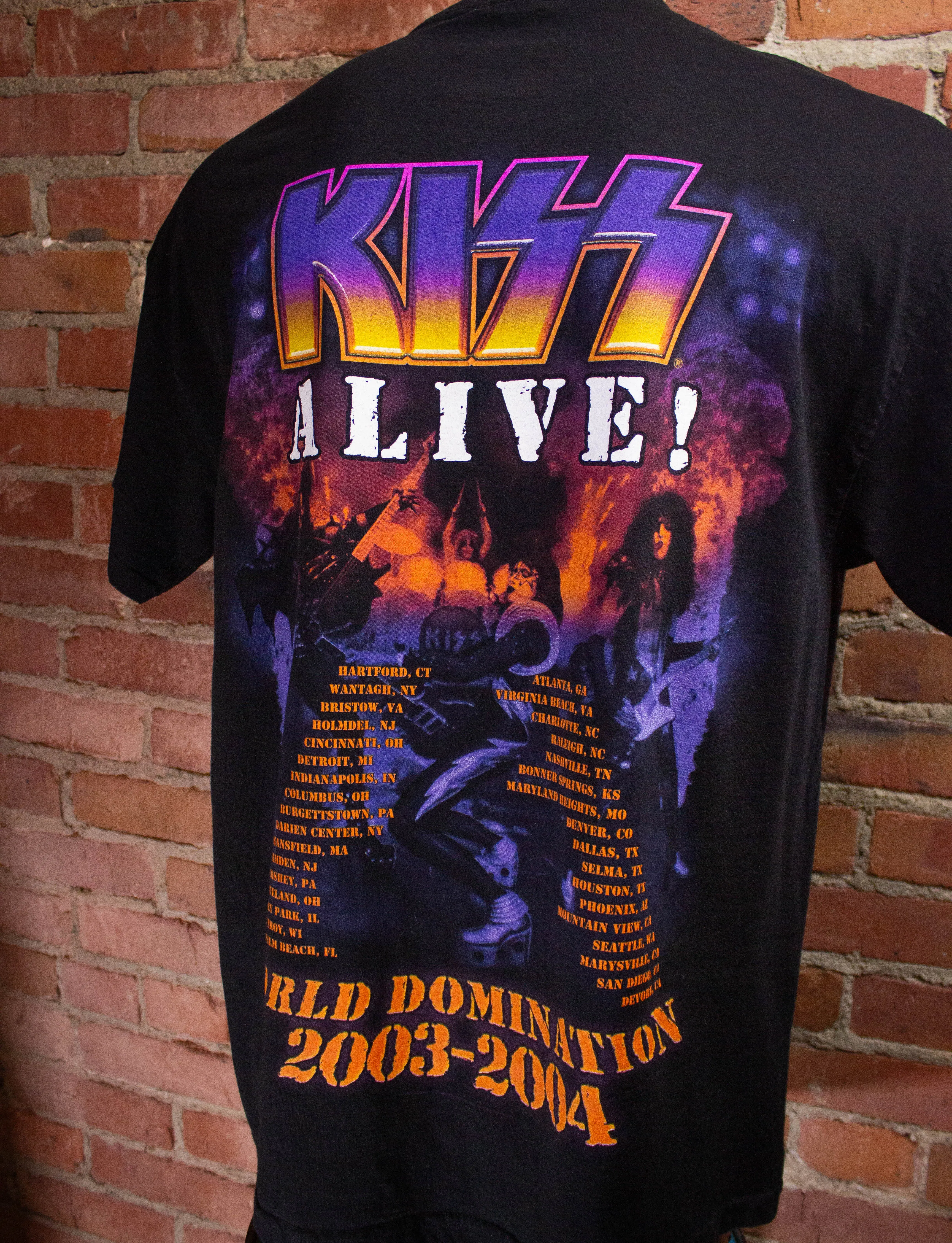 Vintage KISS World Domination Concert T-Shirt 2003-2004 L