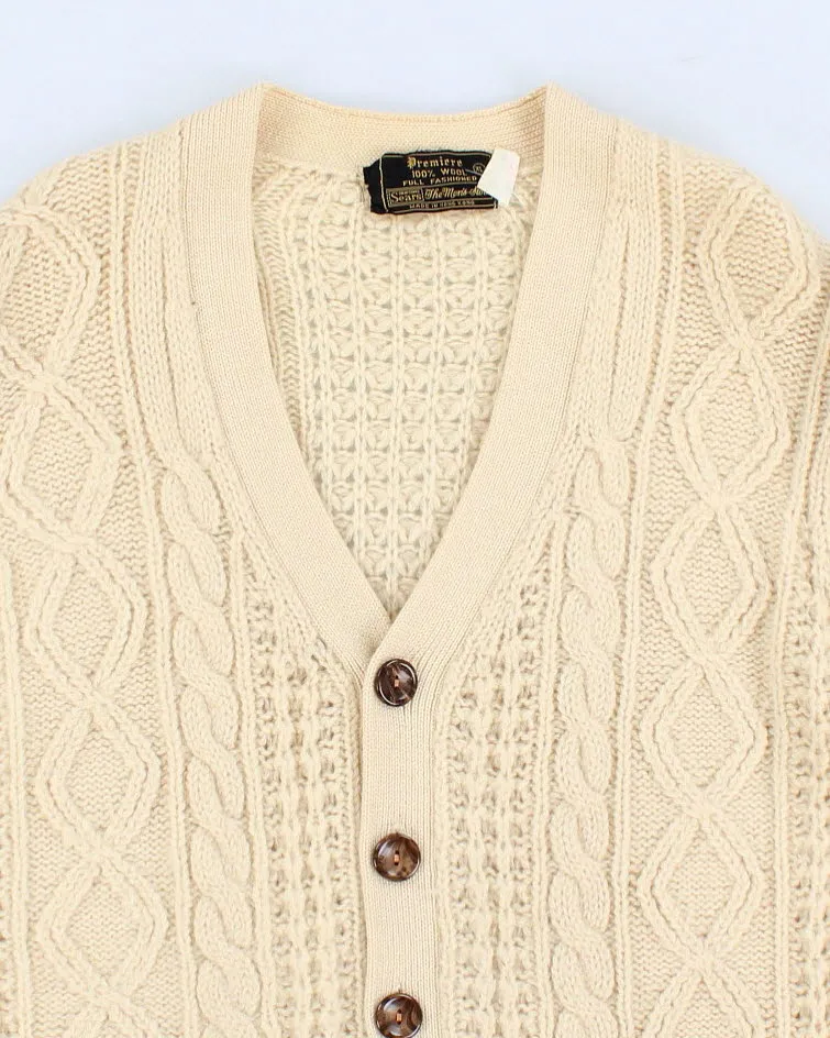 Vintage Sears Aran Wool Cardigan - XL