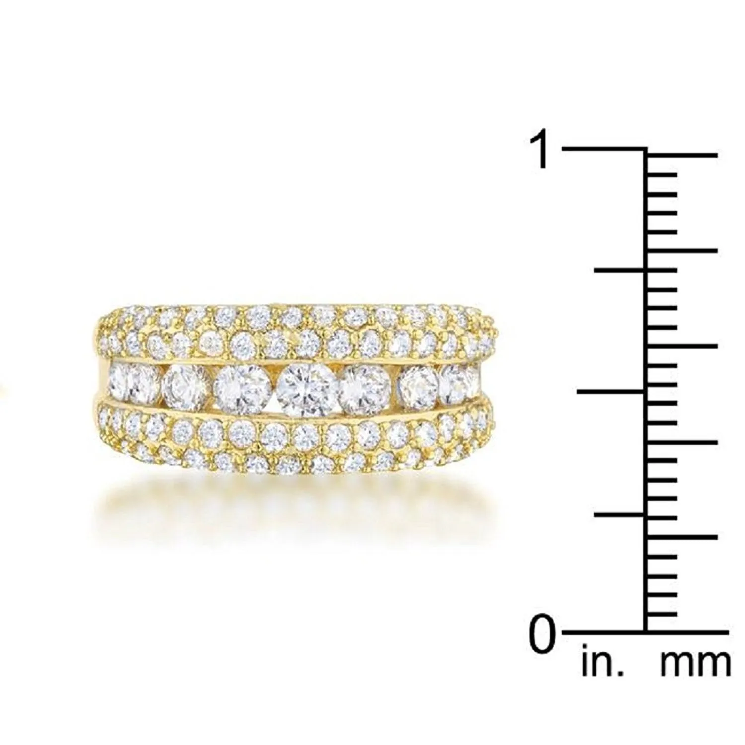 WildKlass 1.1ct CZ 14k Gold Plated Classic Band Ring