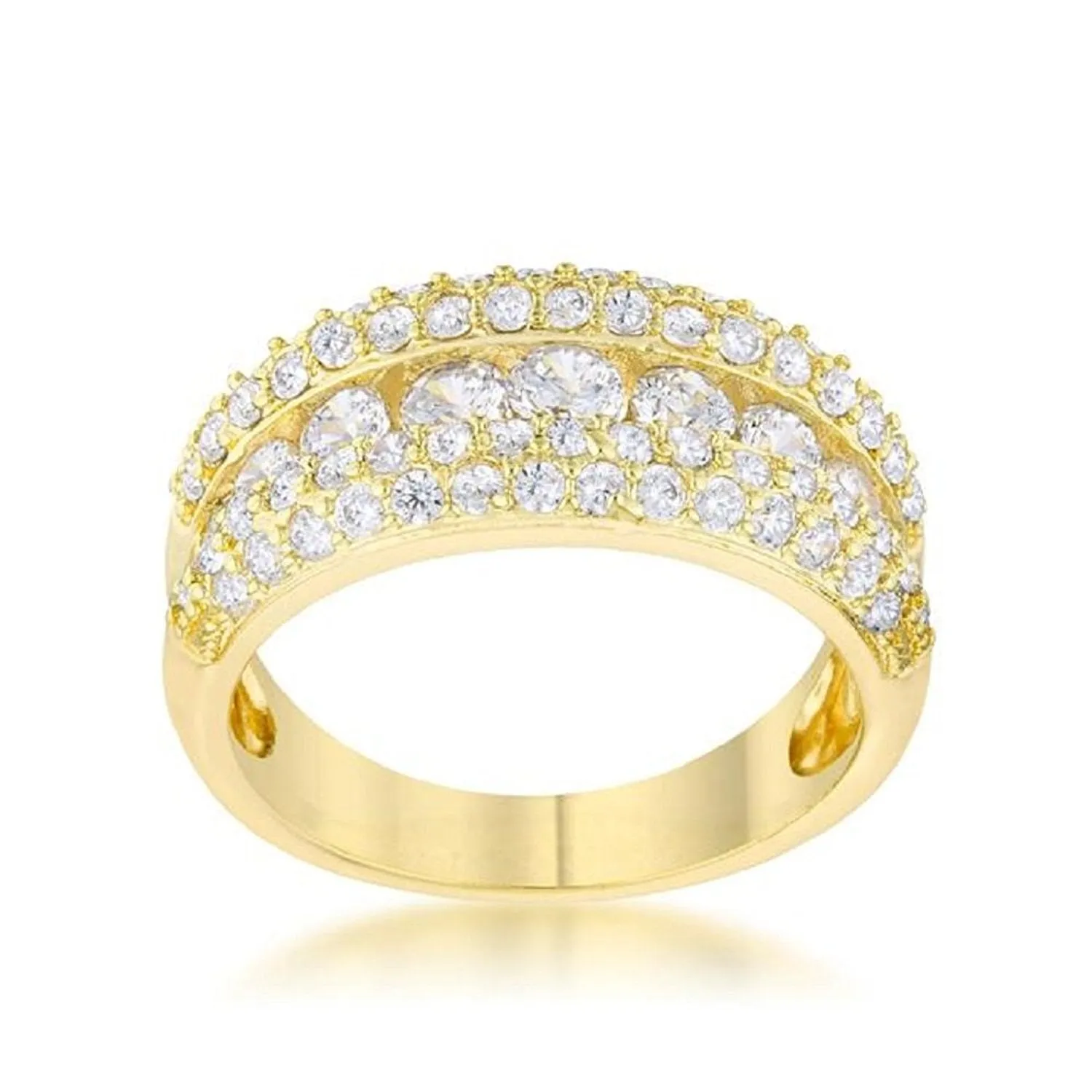 WildKlass 1.1ct CZ 14k Gold Plated Classic Band Ring