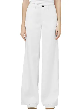 Womens High Rise Solid Wide Leg Pants