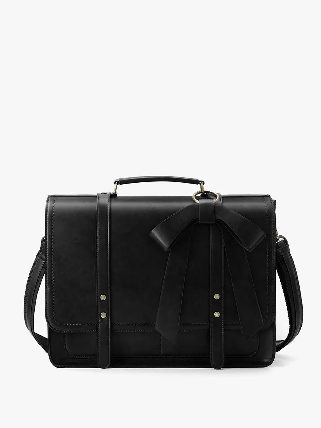 Women's PU Detachable Bow Big Briefcase