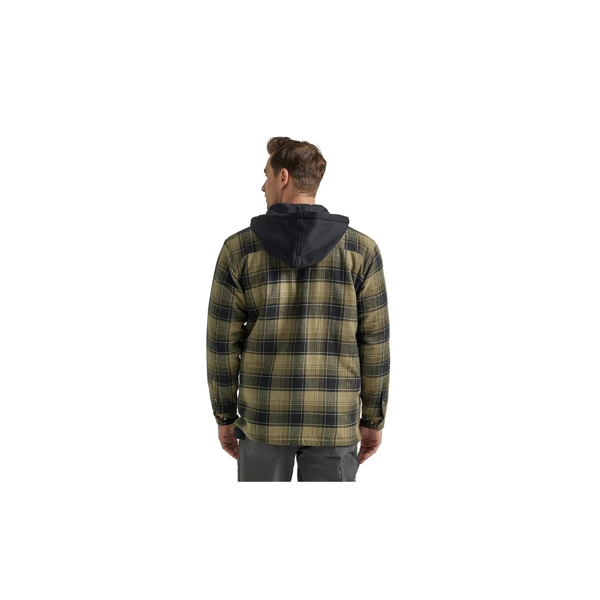 Wrangler Flannel Hooded Jacket Green