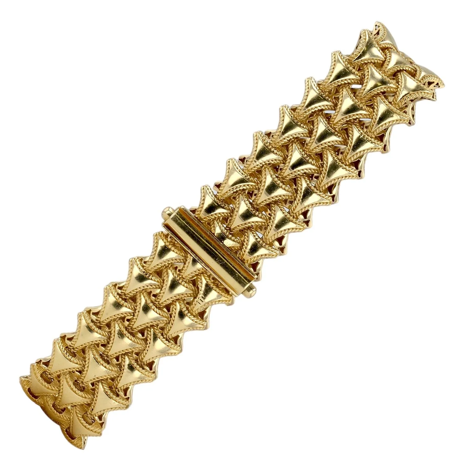 Yellow 14k designer triangle Italian bracelet