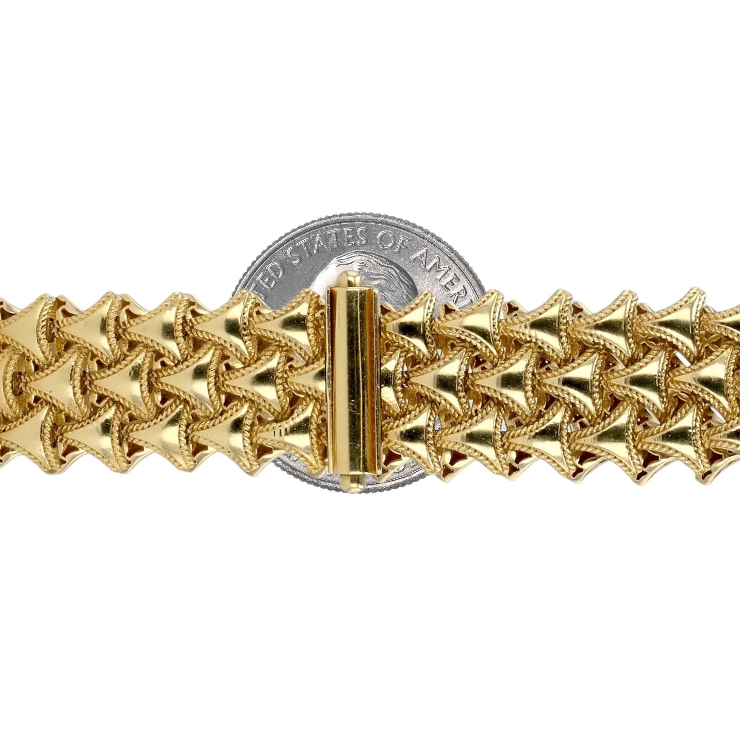 Yellow 14k designer triangle Italian bracelet