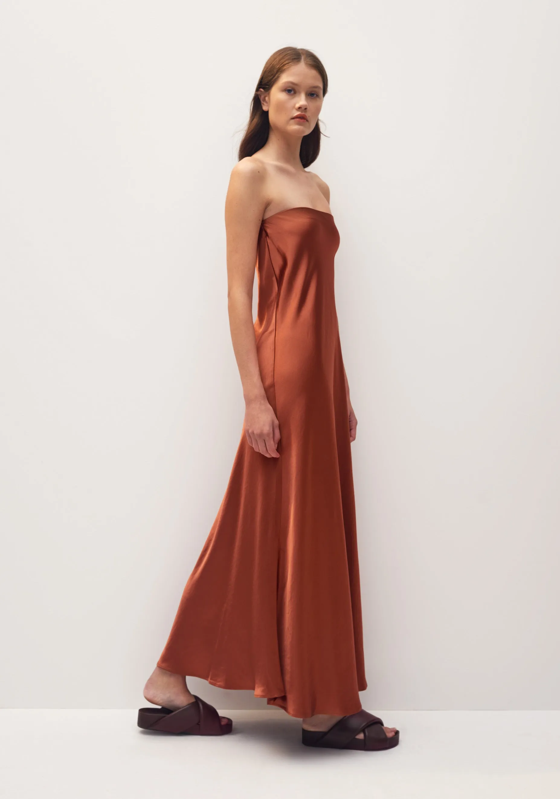 Zeta Strapless Dress_Copper